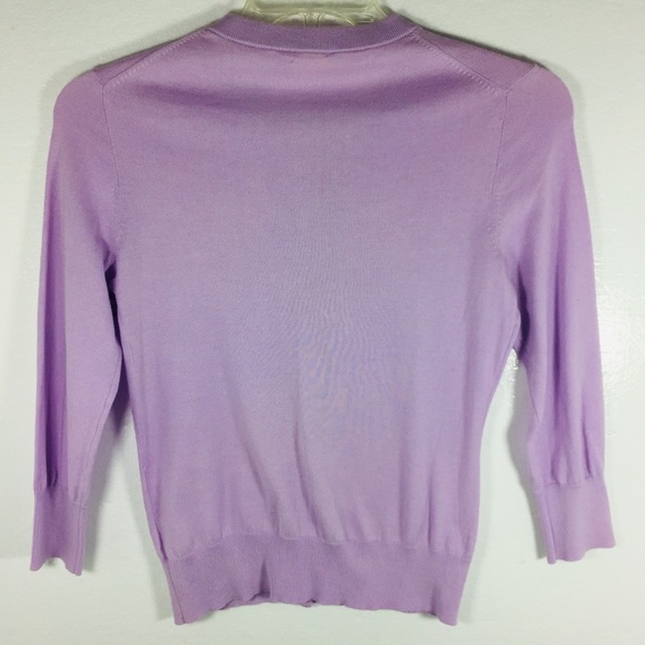 Jcrew purple cotton button front cardigan S - Picture 3 of 7